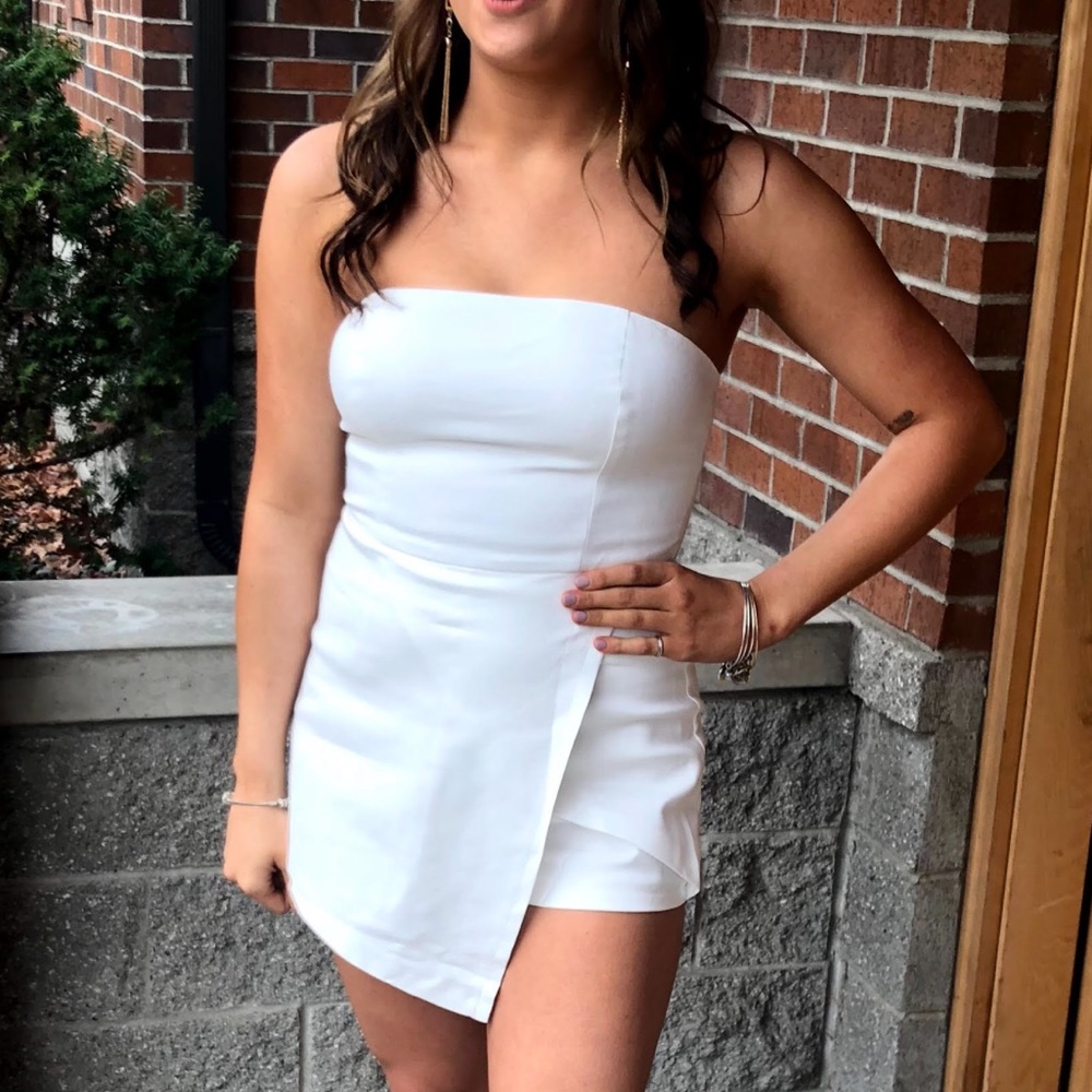 Princess Polly White Strapless Romper/Dress